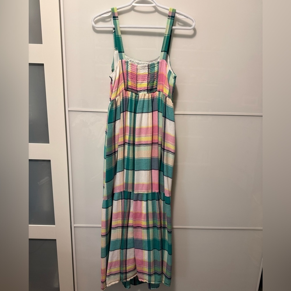 LOFT Colorful Plaid Maxi Dress - Picture 5 of 7